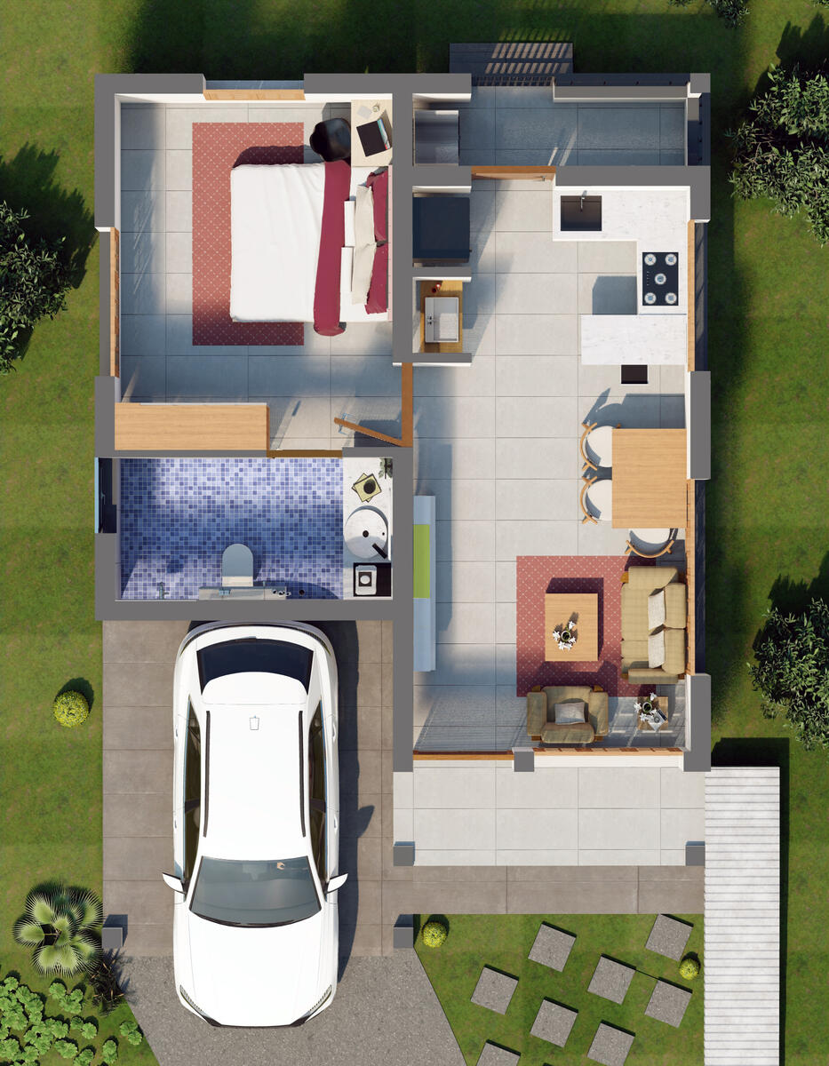 Type A Floor Plan - 1 BHK